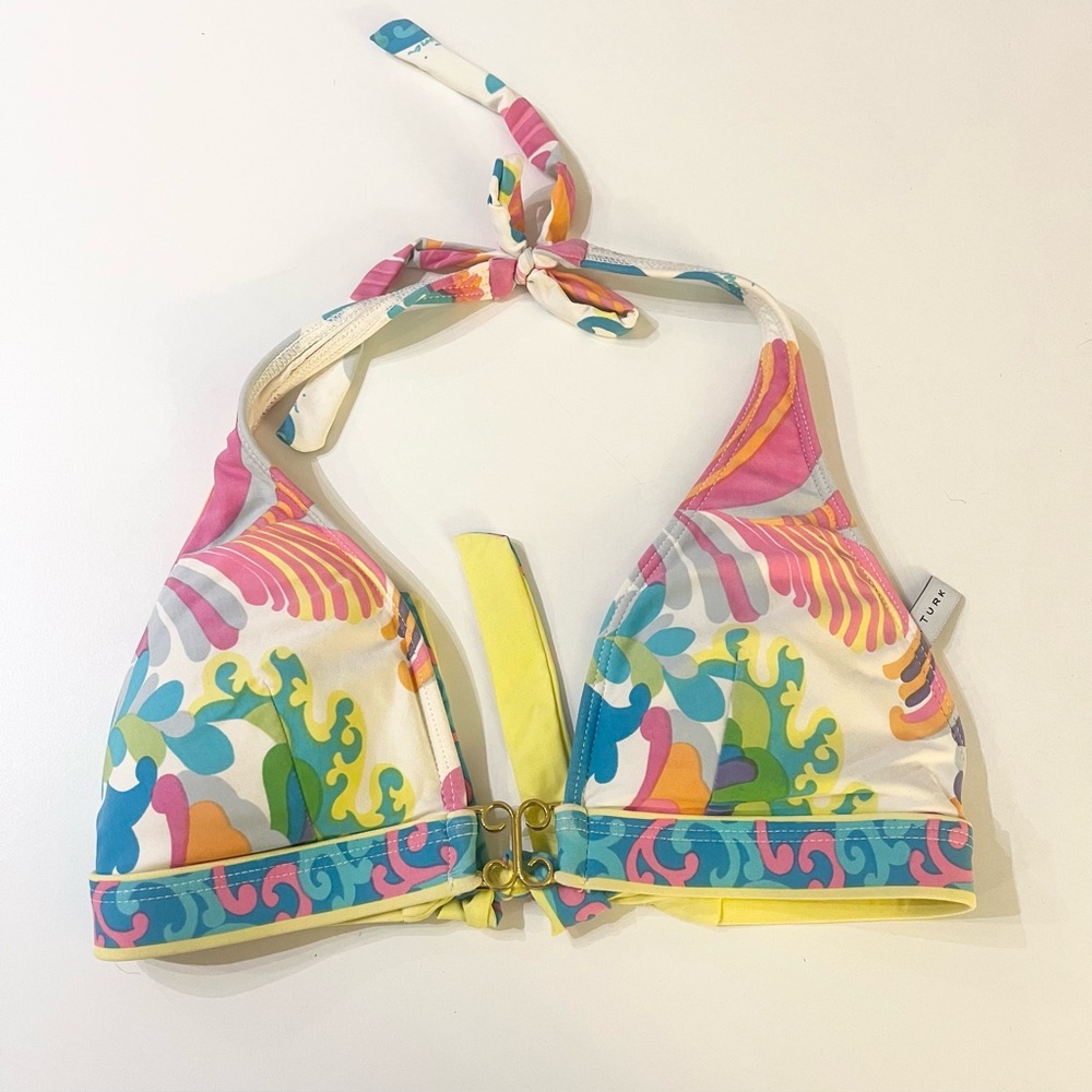 Trina Turk Printed Halter Bikini Top S
